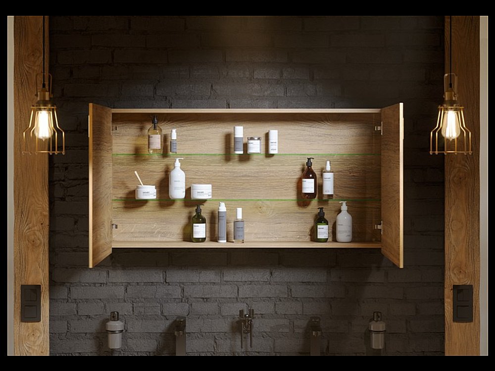 Зеркальный шкаф Aqwella Mobi 80 бетон светлый купить в интернет-магазине сантехники Sanbest