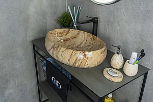 Раковина накладная Gid 60 Mnc161 54403 бежевый мрамор купить в интернет-магазине Sanbest