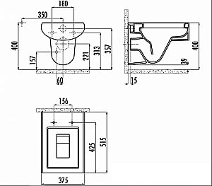 Унитаз подвесной Creavit Slim SM320.00100 белый купить в интернет-магазине Sanbest