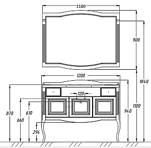 Тумба с раковиной Опадирис Лаура 120 белая/swarovski золото для ванной в интернет-магазине Sanbest