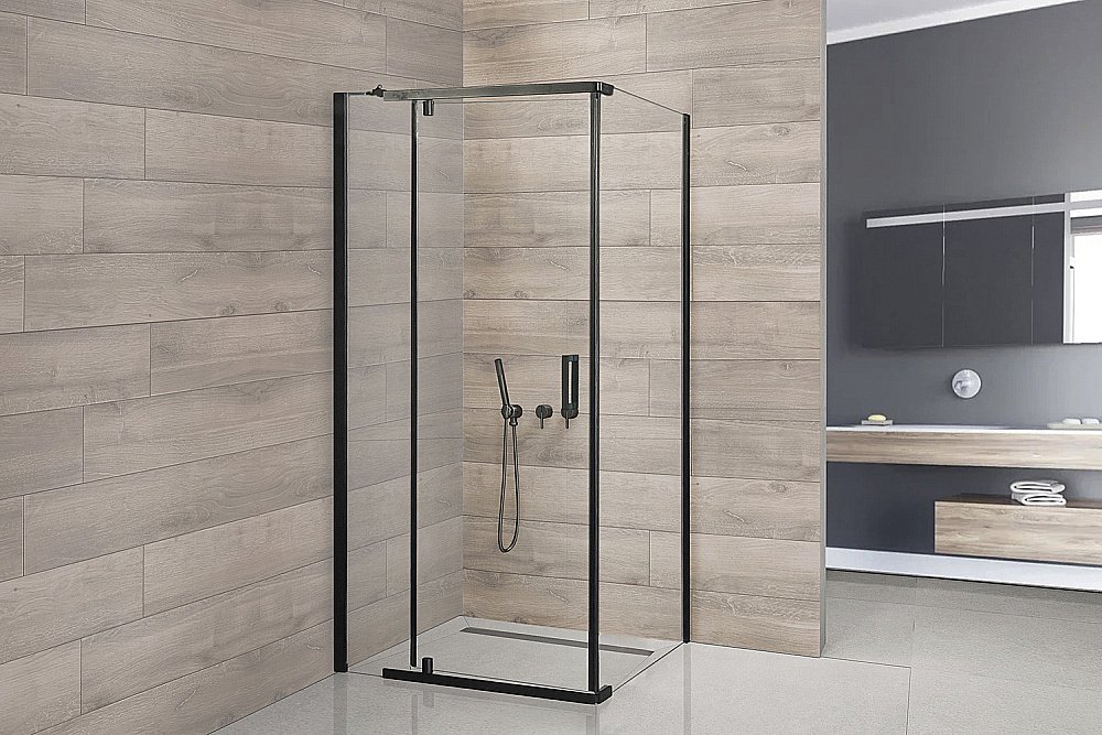 Душевой уголок Royal Bath HPVD RB9100HPVD-T-BL 100х90 прозрачное стекло/черный профиль купить в интернет-магазине Sanbest