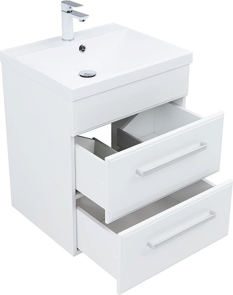 Тумба с раковиной Aquanet Лукка 302396 60 белый для ванной в интернет-магазине Sanbest
