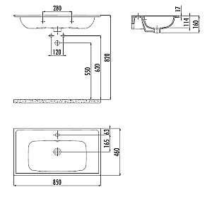 Раковина Creavit Erine 85 ER085-00CB00E-0000 белая купить в интернет-магазине Sanbest