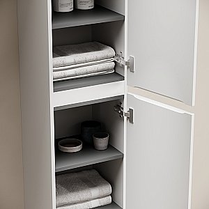 Шкаф-пенал подвесной Sancos Code PCD35W белый для ванной в интернет-магазине сантехники Sanbest