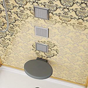 Душевая кабина Niagara Luxe 7714G 100х90 профиль золото/стекло прозрачное купить в интернет-магазине Sanbest