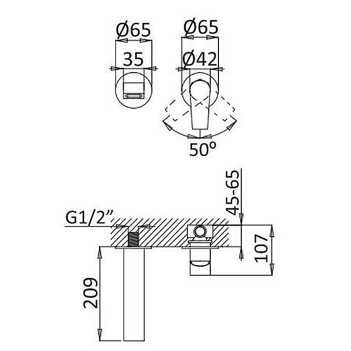 Смеситель для раковины Cezares Nautic BLI2-BIO купить в интернет-магазине сантехники Sanbest