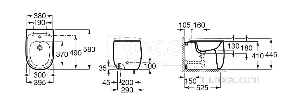 Биде напольное Roca Beyond 3570B8630 купить в интернет-магазине Sanbest