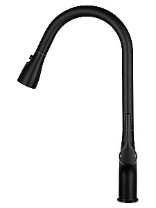 Смеситель для кухни с выдвижным изливом WONZON & WOGHAND, Черный матовый (WW-AE54123-MB) купить в интернет-магазине сантехники Sanbest