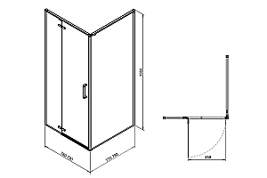 Душевой уголок Royal Bath BERN-V 80х80 RB80-T-BL стекло матовое/профиль черный купить в интернет-магазине Sanbest
