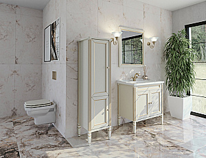 Тумба с раковиной Caprigo ALBION Promo 80 светлый беж 33312-В002+Y-080В для ванной в интернет-магазине Sanbest