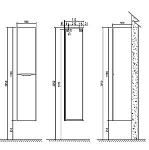 Шкаф BelBagno ANCONA-N 35 светлое дерево для ванной в интернет-магазине сантехники Sanbest