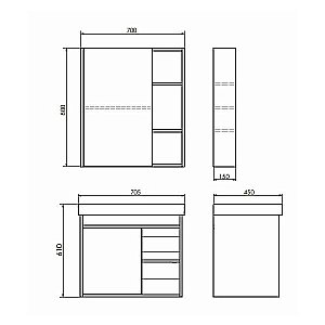 Тумба с раковиной Comforty Вена 00-00008929 70 дуб дымчатый для ванной в интернет-магазине Sanbest