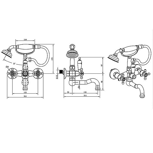 Смеситель для ванны Boheme Camelia 313 бронза купить в интернет-магазине сантехники Sanbest