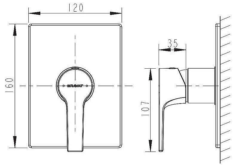 Смеситель для душа Bravat PROLATE PB85179C-A-RUS купить в интернет-магазине сантехники Sanbest