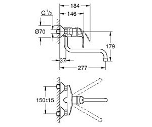 Кухонный смеситель Grohe Eurosmart New 32224002 купить в интернет-магазине сантехники Sanbest