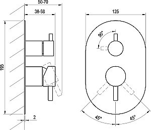 Смеситель для душа Ravak Espirit X070362 розовое золото купить в интернет-магазине сантехники Sanbest