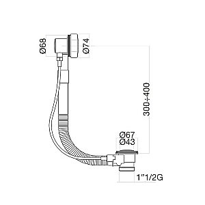 Слив-перелив для ванны полуавтомат Webert AC0035015 хром купить в интернет-магазине сантехники Sanbest