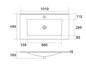 Раковина встраиваемая Art&Max 101 AM7117-100 белая купить в интернет-магазине Sanbest