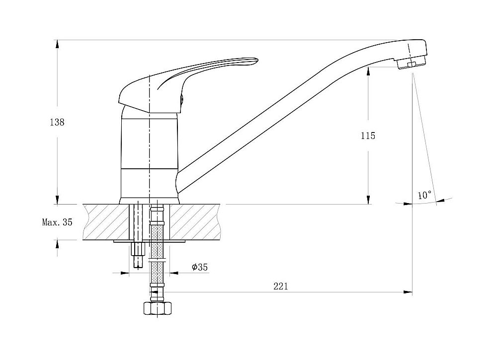 Смеситель для кухни Rush Corsica CO4240-28 купить в интернет-магазине сантехники Sanbest