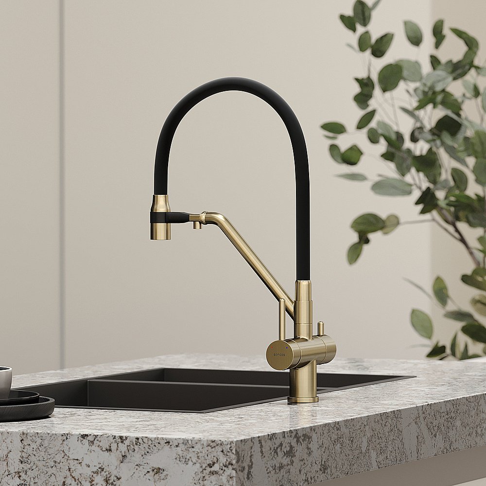 Смеситель для кухни Sancos Dora SC4003BG брашированное золото купить в интернет-магазине сантехники Sanbest