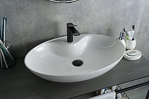 Раковина накладная Gid Lago 65 N9438 51151 белая купить в интернет-магазине Sanbest