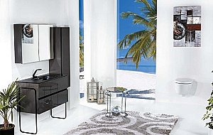 Тумба с раковиной Armadi Art Vallessi 100 антрацит глянец для ванной в интернет-магазине Sanbest