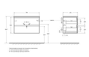 Тумба с раковиной BelBagno ALBANO 80 подвесная Bianco Lucido для ванной в интернет-магазине Sanbest