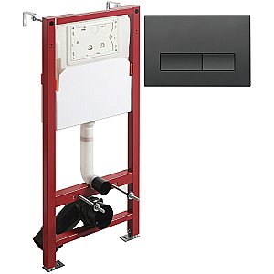 Унитаз подвесной Orange CI01-100W+APB244 безободковый, с крышкой микролифт, с инсталляцией, белый/кнопка черная купить в интернет-магазине Sanbest