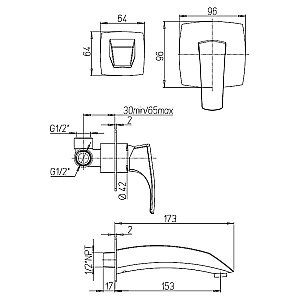Смеситель для раковины Paini Lady 89PW208 никель брашированный купить в интернет-магазине сантехники Sanbest