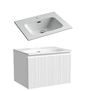 Тумба с раковиной Sancos CODE CD60W/CN7001 60 белая для ванной в интернет-магазине Sanbest