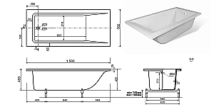 Ванна Taliente Egoista Matt EG2315070-1Matt 150х70 белая матовая купить в интернет-магазине Sanbest