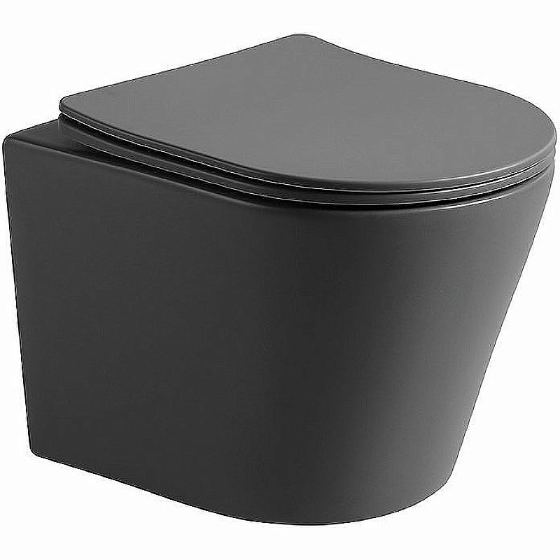 Унитаз Vincea Piatti VT1-11SMA безободковый, с крышкой микролифт, антрацит матовый купить в интернет-магазине Sanbest