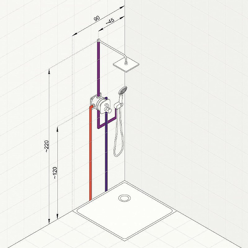 Душевая система KLUDI AMEO 418310575 купить в интернет-магазине сантехники Sanbest
