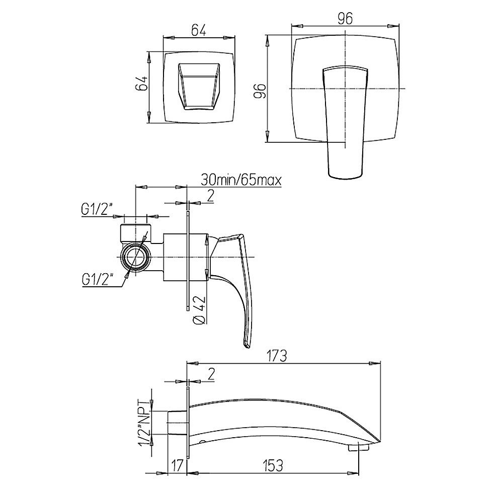 Смеситель для раковины Paini Lady 89PW208 никель брашированный купить в интернет-магазине сантехники Sanbest