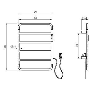 Полотенцесушитель электрический WONZON & WOGHAND WISMAR, Брашированное золото (WW-AL201-BG) купить в интернет-магазине сантехники Sanbest