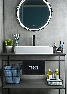 Раковина накладная Gid Geometrico 60 Nc9399 52225 черная, белая купить в интернет-магазине Sanbest