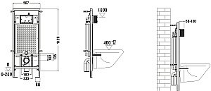 Унитаз с инсталляцией WeltWasser MARBERG 507 + KEHLBACH 004 GL-WT + MAR 507 RD MT-BL купить в интернет-магазине Sanbest