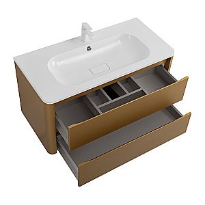 Тумба с раковиной Cezares RELAX 80 брашированное золото для ванной в интернет-магазине Sanbest