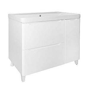 Тумба с раковиной Azario Lotos 100/2 Н CS00093901 белая для ванной в интернет-магазине Sanbest