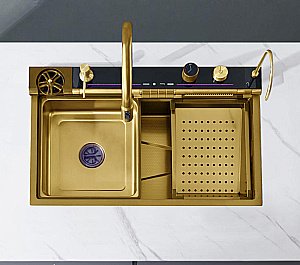 Кухонная мойка CeruttiSpa GLORIA Pro gold 75 CT11109 золото купить в интернет-магазине сантехники Sanbest