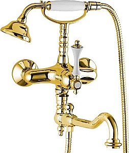 Смеситель для ванны Cezares Margot VDFM2-03/24 N золото/ручка черная купить в интернет-магазине сантехники Sanbest