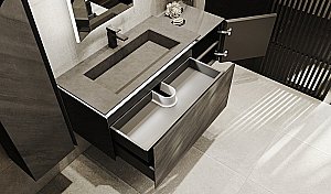 Тумба с раковиной Jorno Incline 140 бетон для ванной в интернет-магазине Sanbest