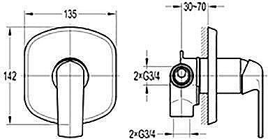 Встраиваемый смеситель для душа Cezares GLOBO-F-DEV4 купить в интернет-магазине сантехники Sanbest