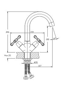 Смеситель для кухни Rush Bianki BI7650-23 купить в интернет-магазине сантехники Sanbest