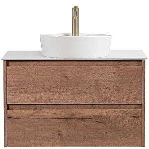 Тумба с раковиной и столешницей BelBagno KRAFT 80 KRAFT80RT-KEPBO-1306-SET дуб табак для ванной в интернет-магазине Sanbest