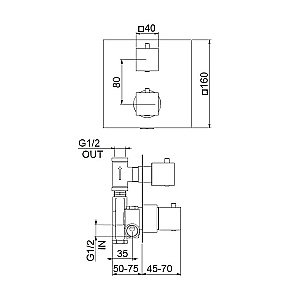 Смеситель для душа с термостатом Webert PEGASO PE970901015 хром купить в интернет-магазине сантехники Sanbest