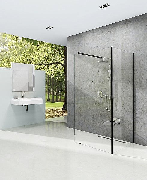 Душевое ограждение Ravak WALK-IN CORNER 120x80 стекло прозрачное/профиль черный купить в интернет-магазине Sanbest