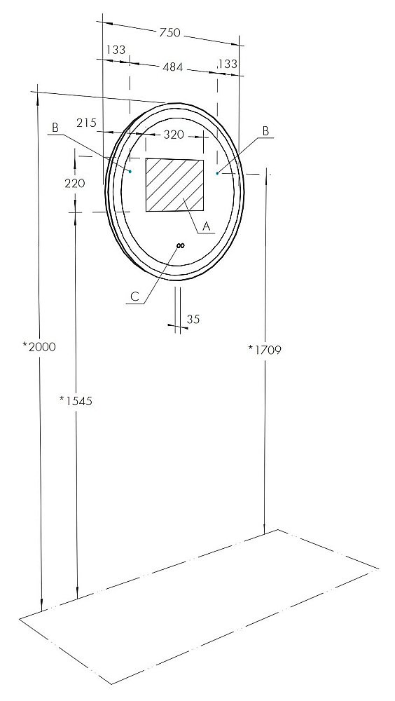 Зеркало Акватон Анелло 75 в ванную от интернет-магазине сантехники Sanbest