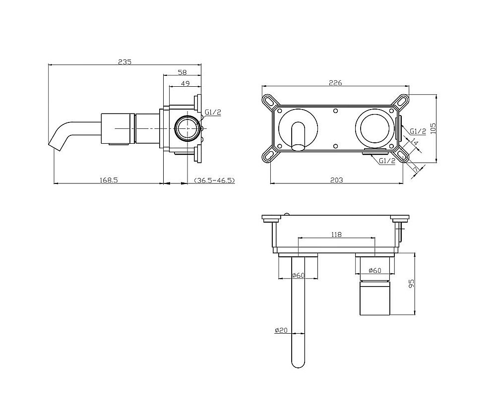 Смеситель для раковины Bronze de Luxe Focus 24686BG купить в интернет-магазине сантехники Sanbest