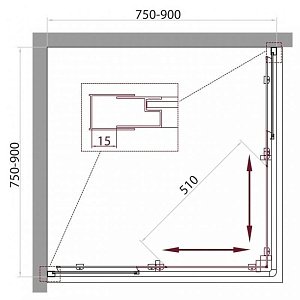 Душевой угол BelBagno UNIQUE-A-2-75/90 P купить в интернет-магазине Sanbest